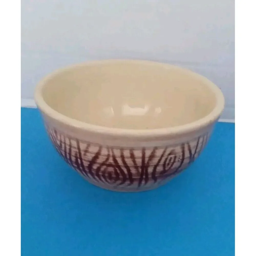 Vintage Ceramic Bowl Brown Abstract Design Kitchen Decor‎ Serving Bowl